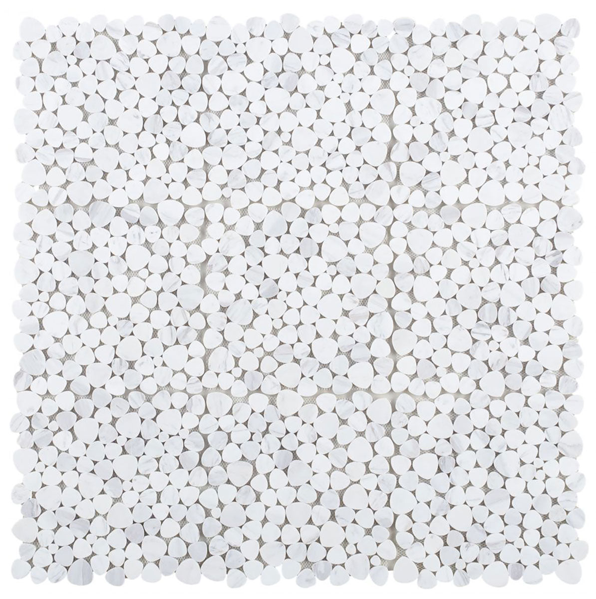 Marble Pebbles Mosaics Heart Shape - White