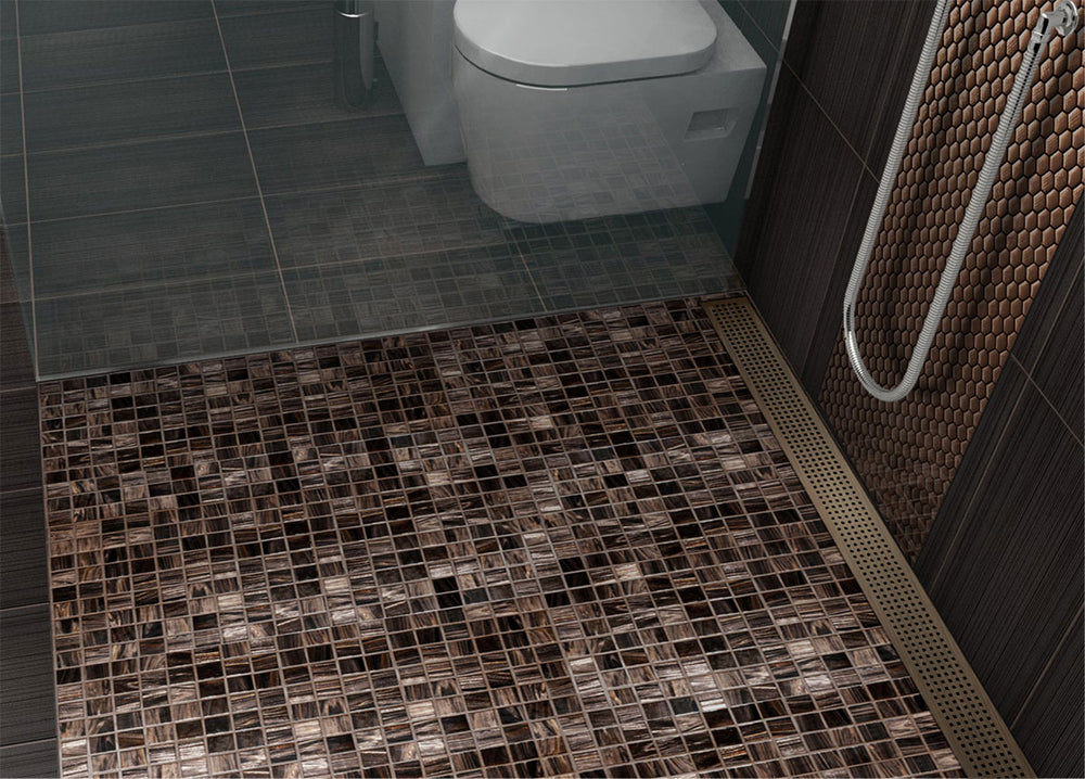 Quartz Linear Shower Drain Oil-Rubbed Bronze - Quadrato 28