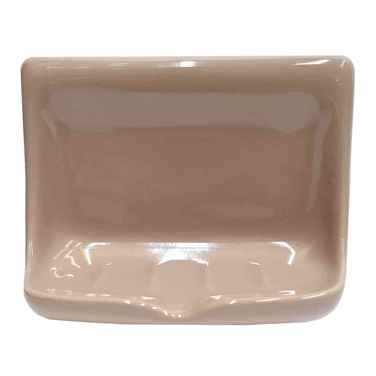 SereneDrains Ceramic Soap Dish Bar Holder Shower Wall Mount Tray - Mexican Sand Glossy