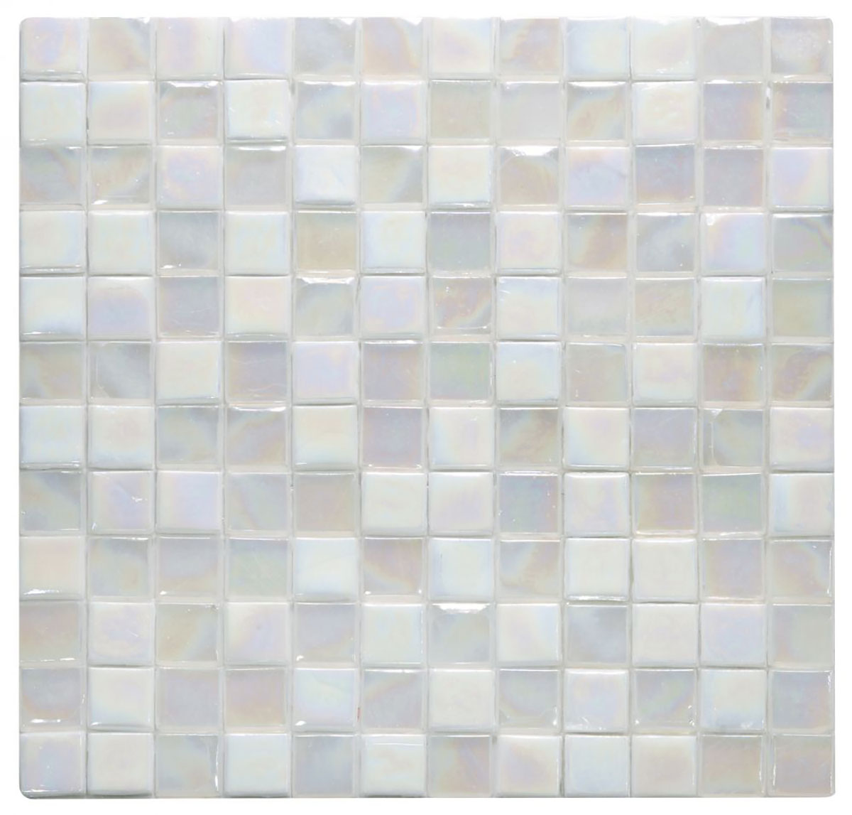 Mosaic Glass Tile Squares - Snow White