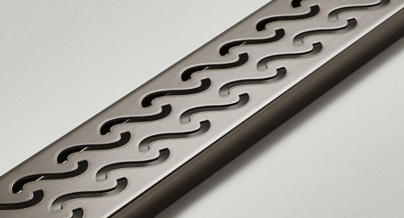 Quartz Linear Shower Drain Hawaii - Black Nickel