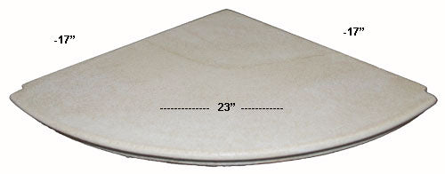 Travertine Round Corner Bench - Exotic Ivory