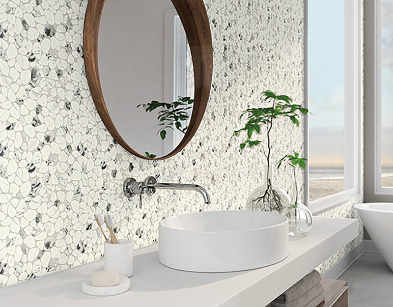 Little Sandy Glass Series Glass Pebbles - Oasis White