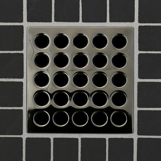 Square Shower Drain Grates Black Chrome PVD