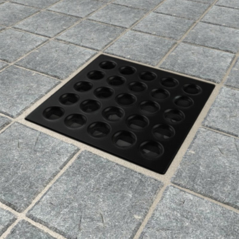 Square Shower Drain Grates Matte Black PVD