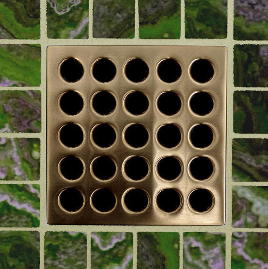 Square Shower Drain Grates Brushed Bronze PVD