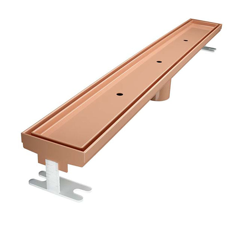 Quartz Linear Shower Drain Tile Insert - Rose Gold