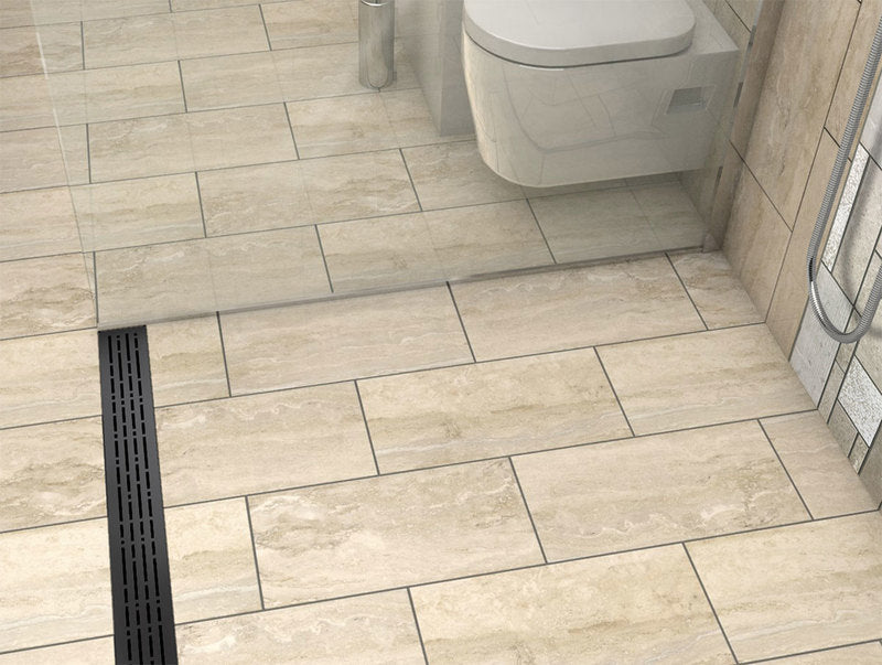 Quartz Linear Shower Drain Matte Black - Mix 48