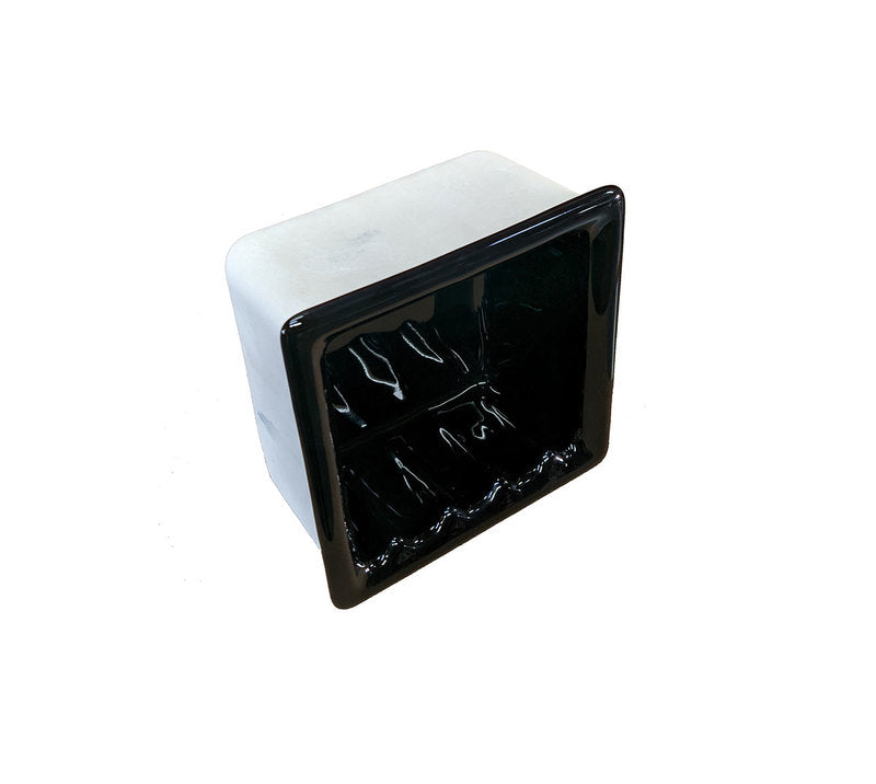 Recessed Soap Dish Porcelain 6 Black Glossy