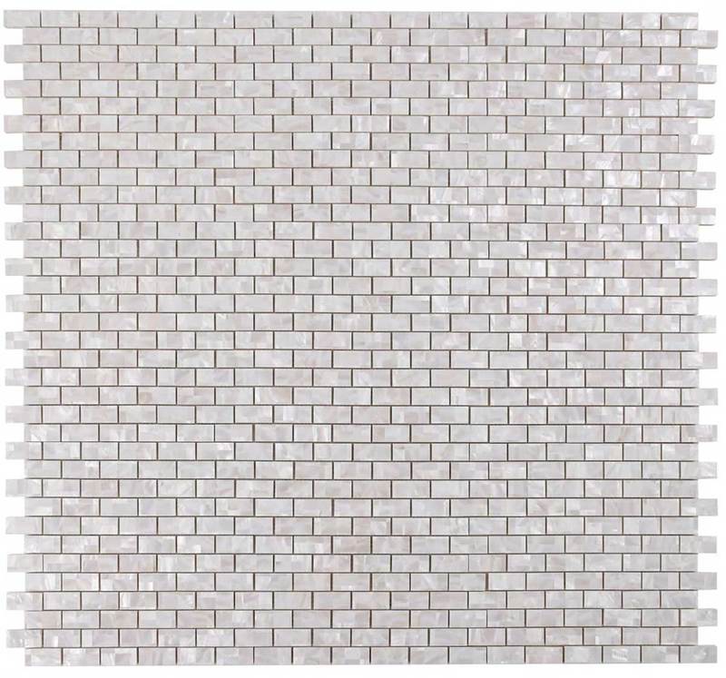 Tahitian Pearl - White Pearl Mosaic in Large Brick Pattern