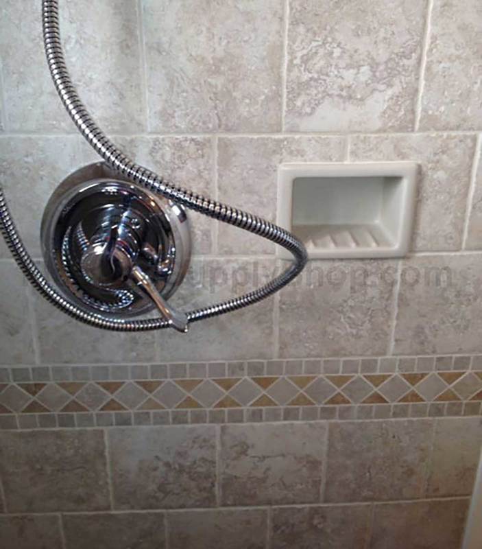 Recessed Soap Dish Porcelain 6 x 4 Biscuit Glossy