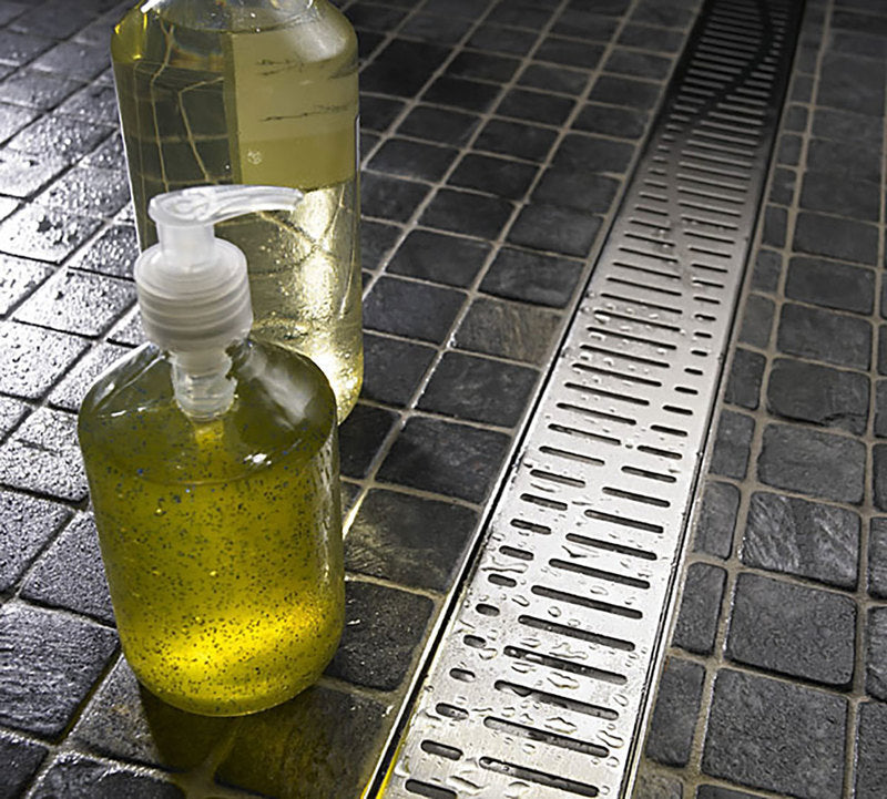 Quartz Linear Shower Drain Brushed Stainless - Wave 32