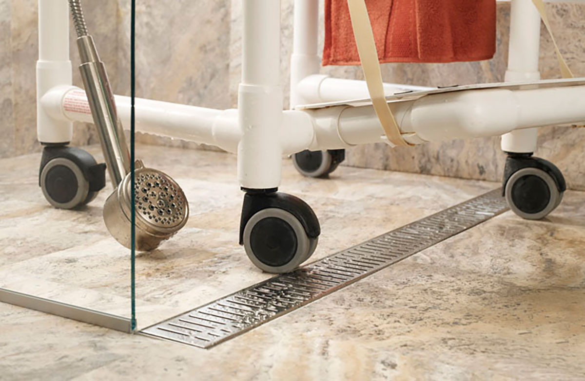 Quartz Linear Shower Drain Brushed Stainless - Wave 32