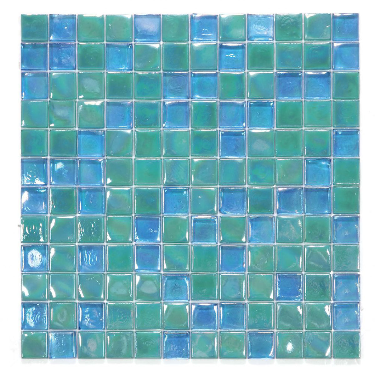 Mosaic Glass Tile Squares - Blue Green
