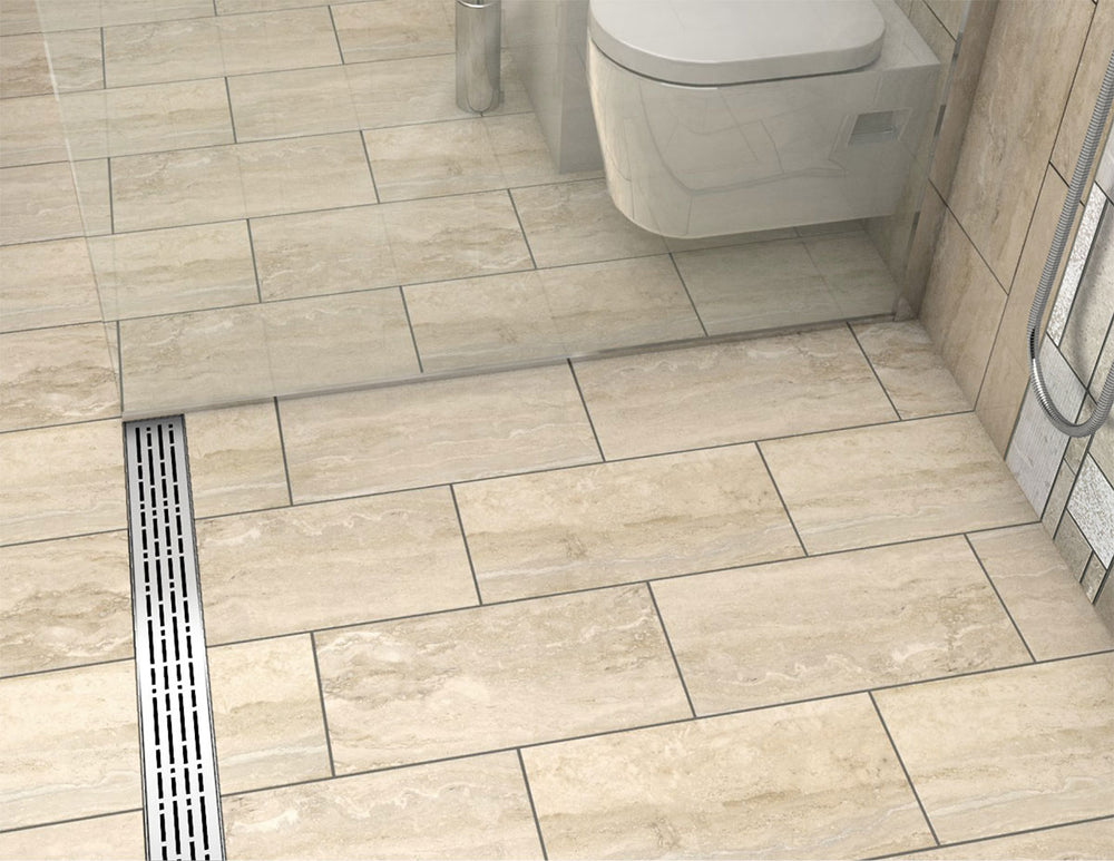 Quartz Linear Shower Drain Brushed Stainless - Mix 55