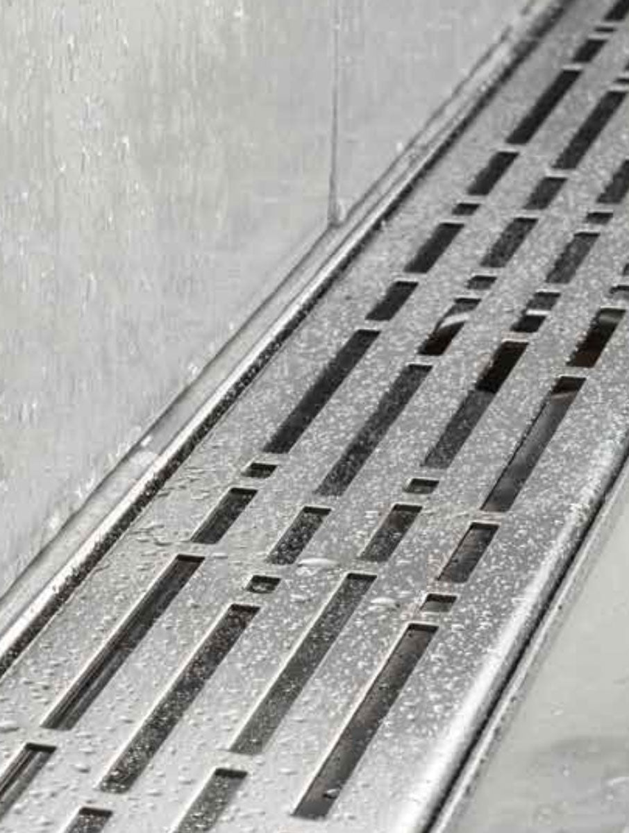 Quartz Linear Shower Drain Brushed Stainless - Mix 55