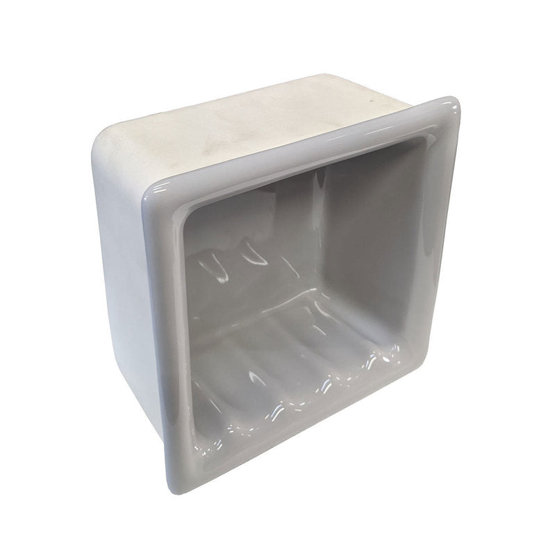 Recessed Soap Dish Porcelain 6 Grey Glossy