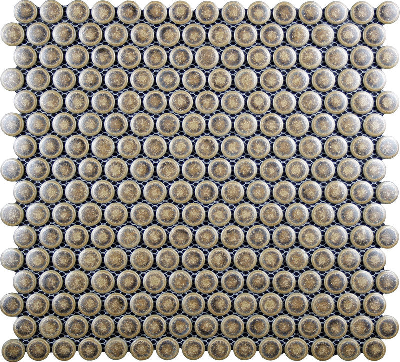 Porcelain Mosaic Tile Penny Rounds - Rustic Sunset