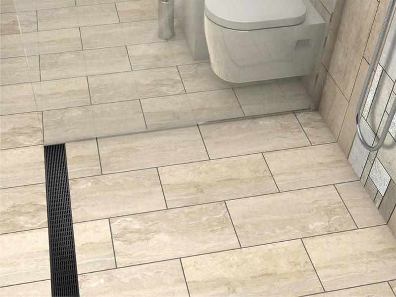 Quartz Linear Shower Drain Matte Black - Linear Wedge 55