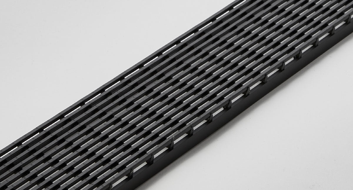Quartz Linear Shower Drain Matte Black - Linear Wedge 55