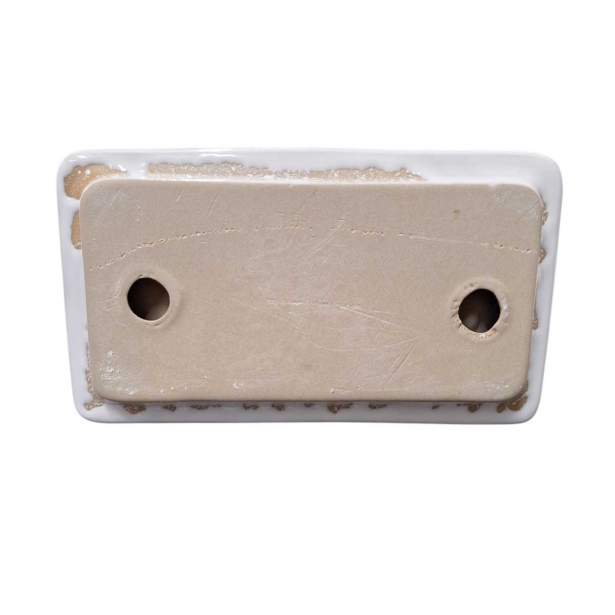 Ceramic Mini Soap Dish White Glossy Back Mounting View