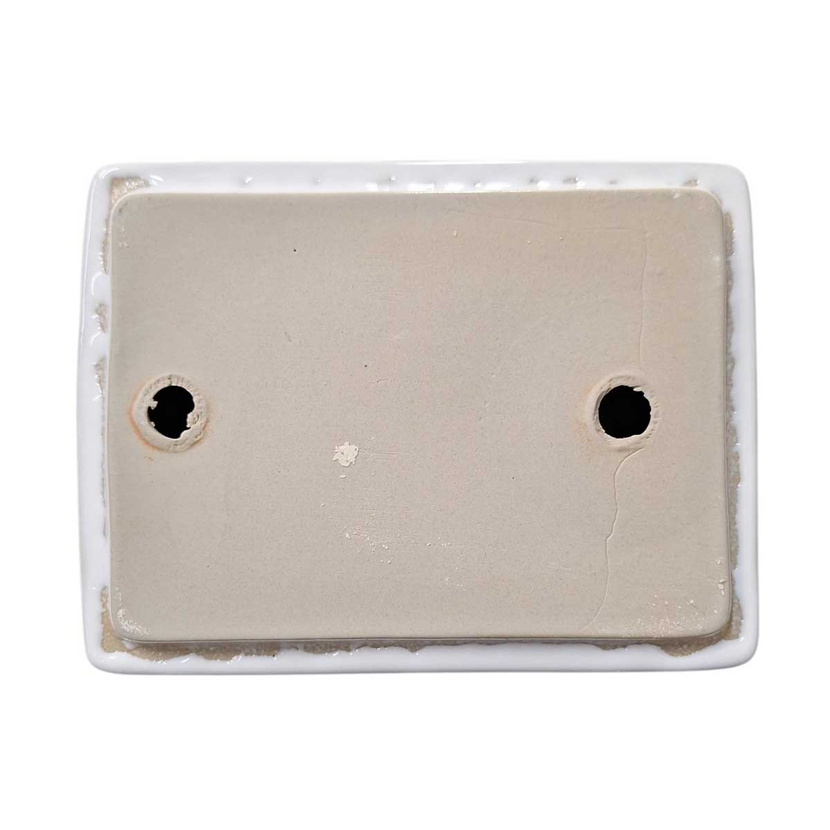 Ceramic Toilet Paper Holder White Glossy Back View