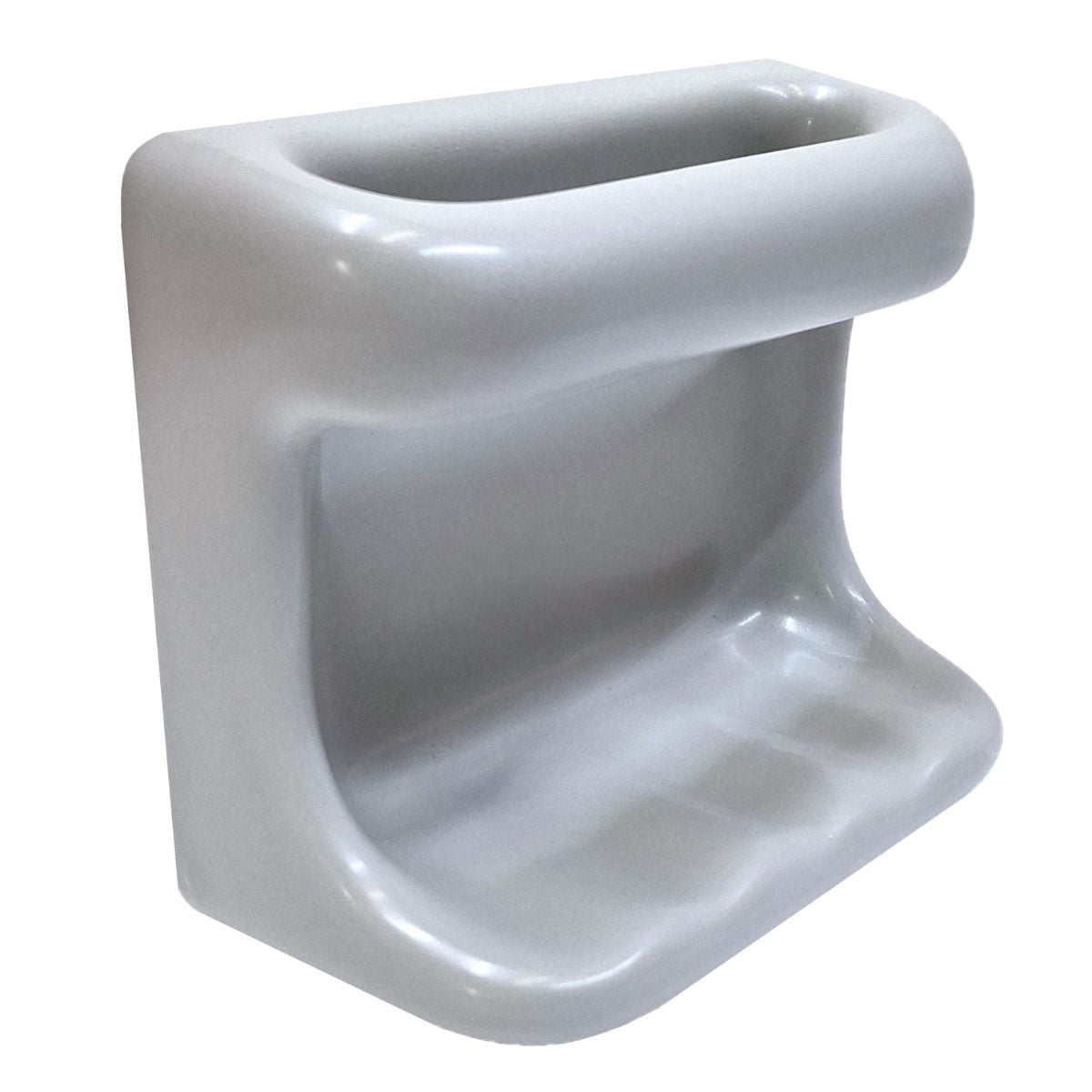 SereneDrains Ceramic Soap Dish with Wash Cloth Bar Holder