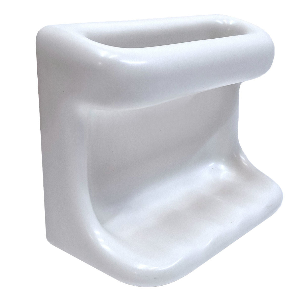 SereneDrains Ceramic Soap Dish with Wash Cloth Bar Holder