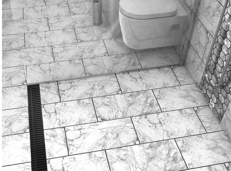 Quartz Linear Shower Drain Matte Black - Piano 55