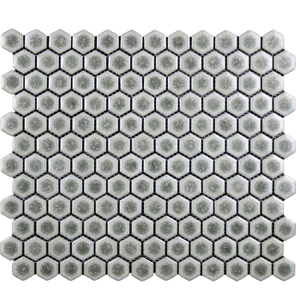 Porcelain Mosaic Tile Hexagons - Sage Green