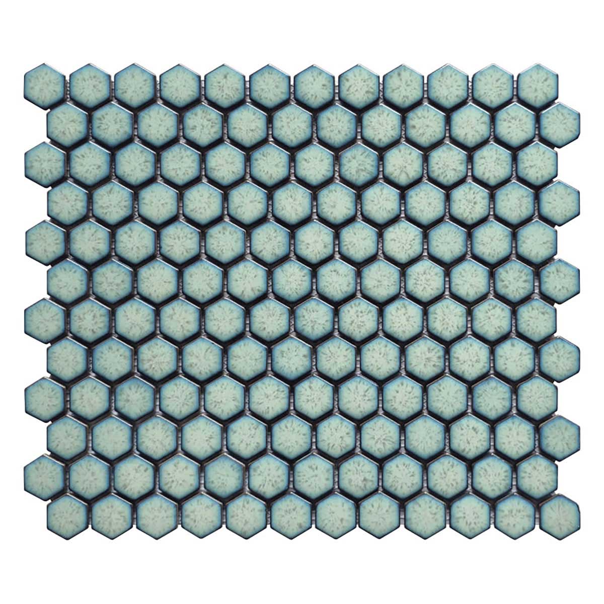 Porcelain Mosaic Tile Hexagon - Mint Rose