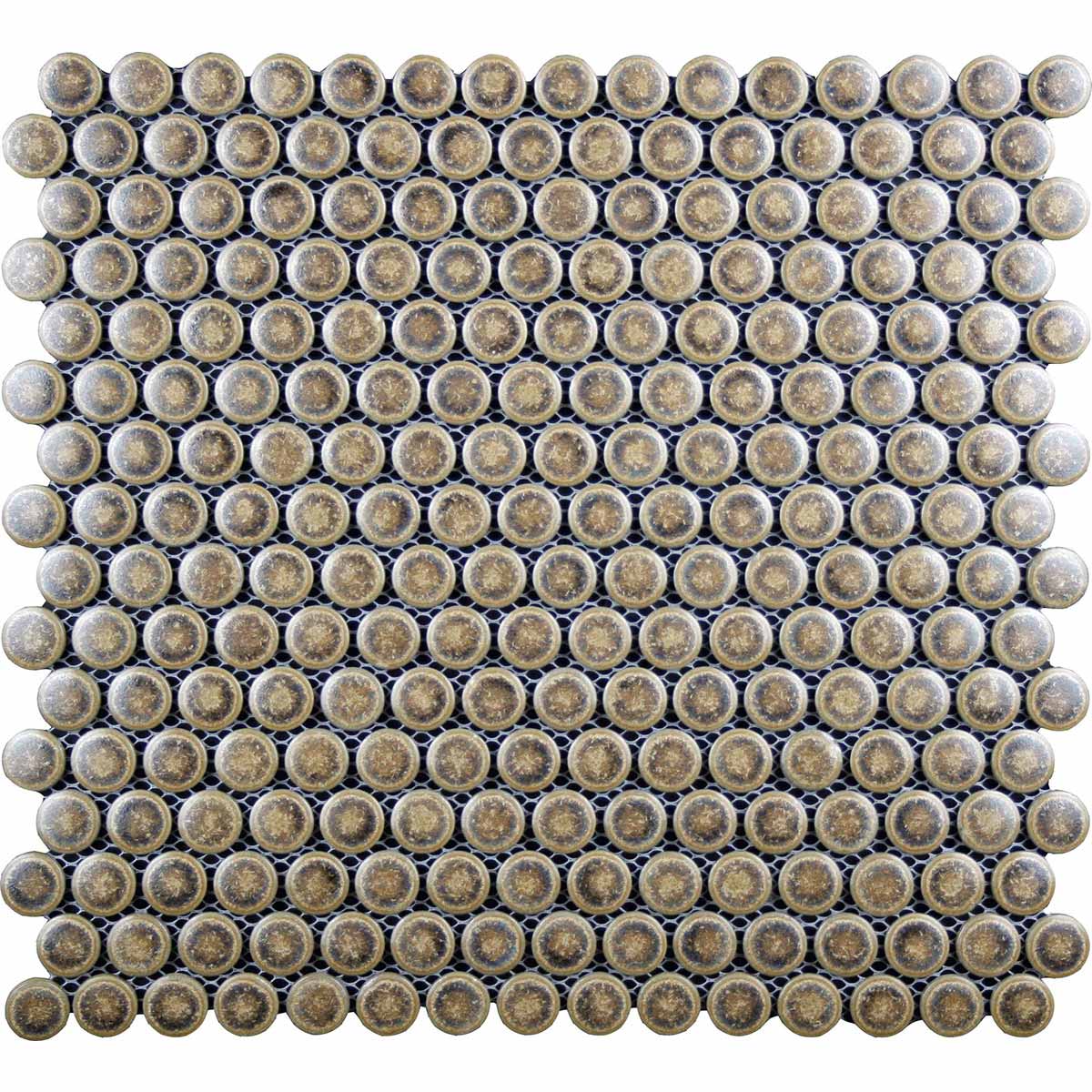 Porcelain Mosaic Tile Penny Rounds - Rustic Sunset