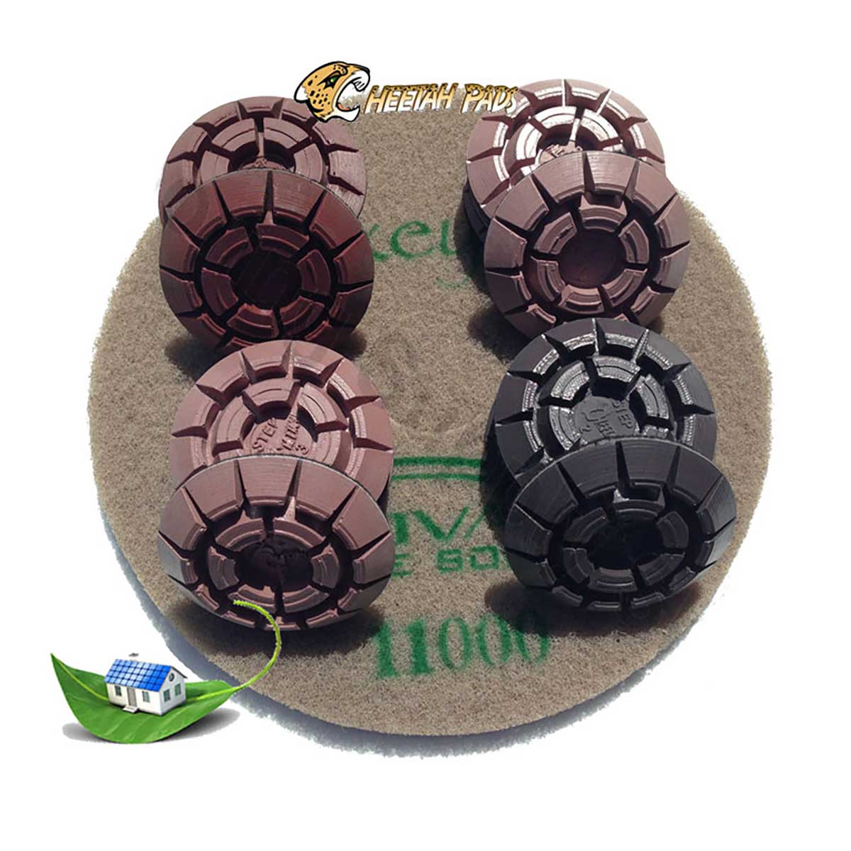 Cheetah stone restoration puck kit for marble travertine limestone terrazzo and polished concrete