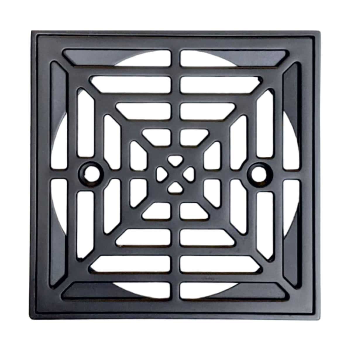 Matte black steel cast square drain for modern walk in tile showers
