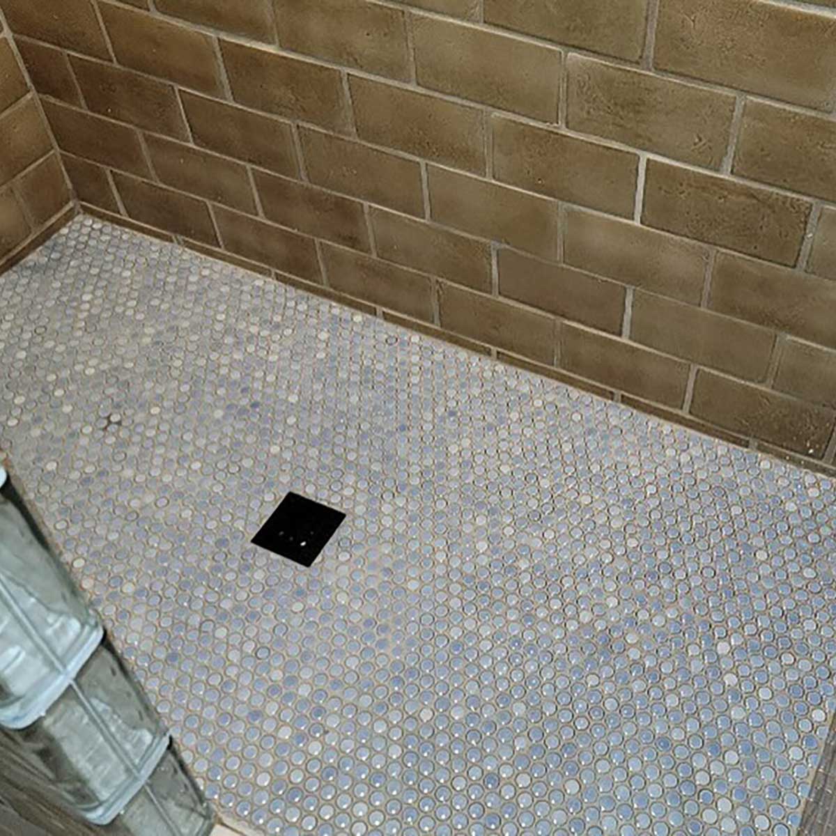 CODA the Shower Drain Relocator cut off sketch with product detail