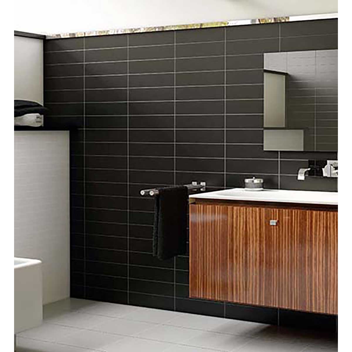 Level Tiles graphite matte ceramic tile for shower walls