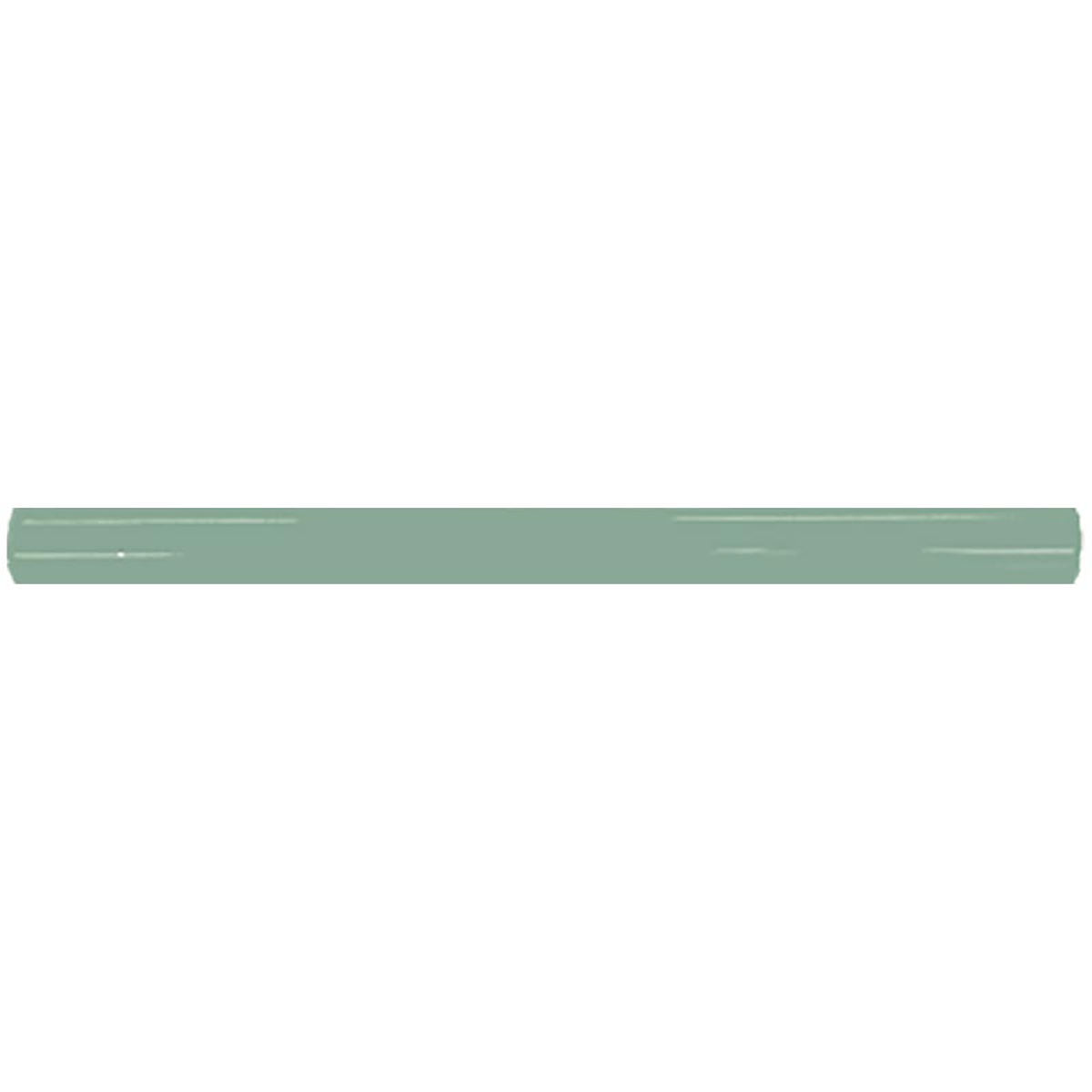 3/4" x 12" Green Glossy Ceramic Bullnose Trim with Waterfall Glaze Finish