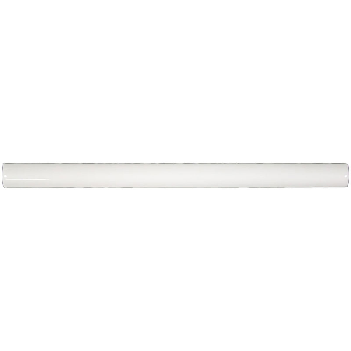 3/4" x 12" White Glossy Ceramic Bullnose Trim with Waterfall Glaze Finish