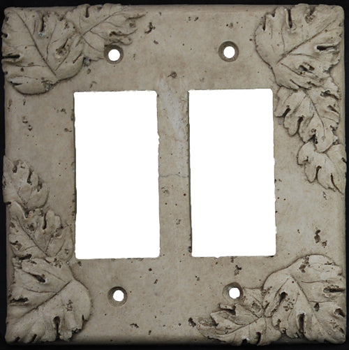Deco Electrical Plates Double Toggle Geometric Noce