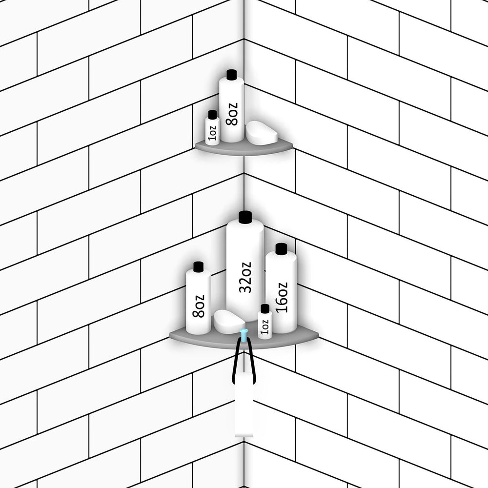 TileWare Boundless Shelving Solutions 6 inch Corner Shelf Super White