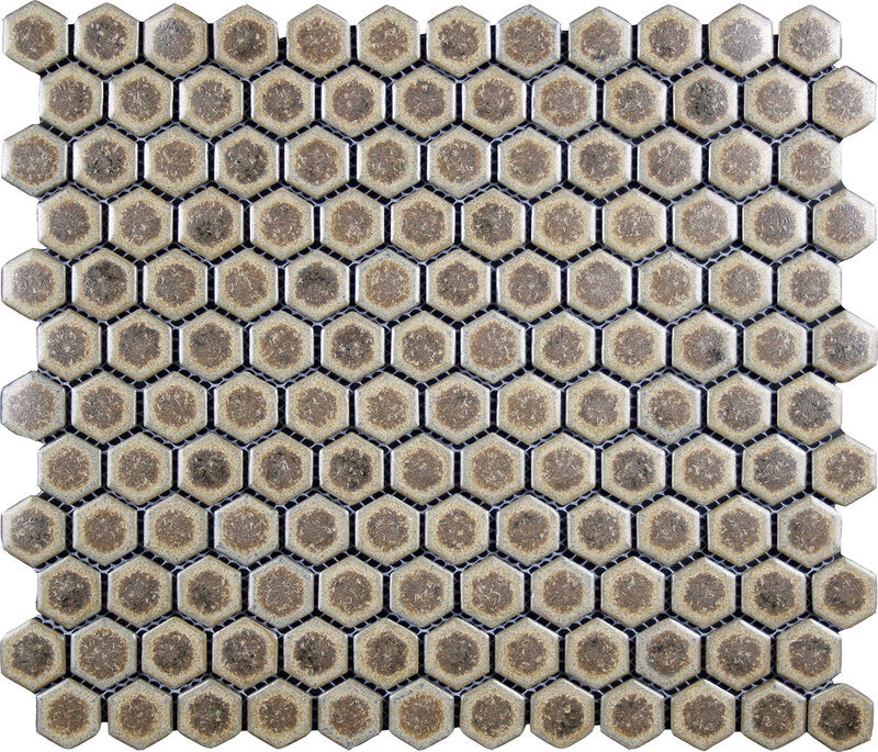 Porcelain Mosaic Tile Hexagons - Rustic Sunset