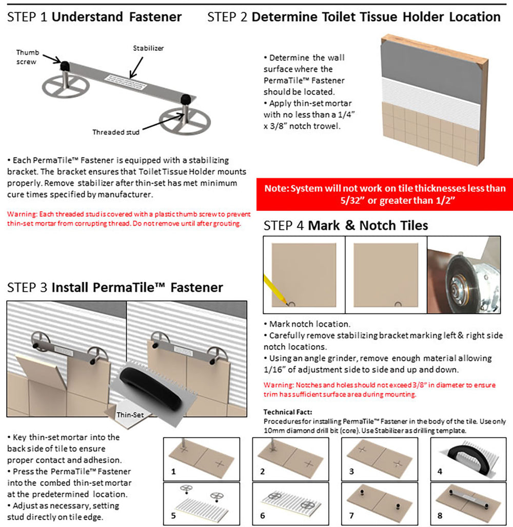 TileWare Promessa Series Toilet Paper Holders - Traditional