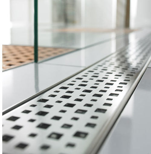 Quartz Linear Shower Drain Stainless Steel Pixel 48