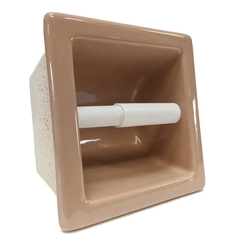 Porcelain Recessed Tissue Holder Mexican Sand Glossy