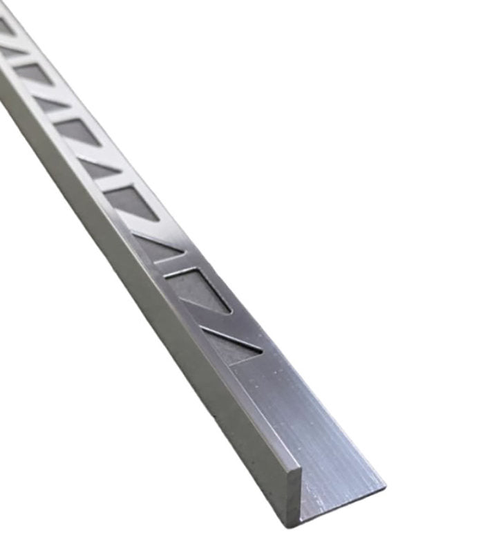 Straight Edge Aluminum Tile Edge Trim - Polished Aluminum