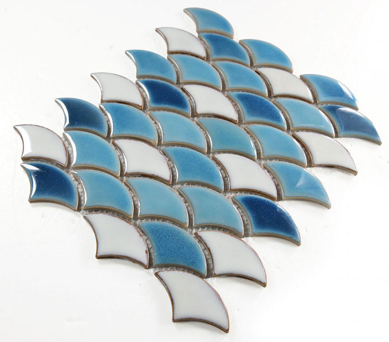 Mosaic Handmade Porcelain Tile - Blue White