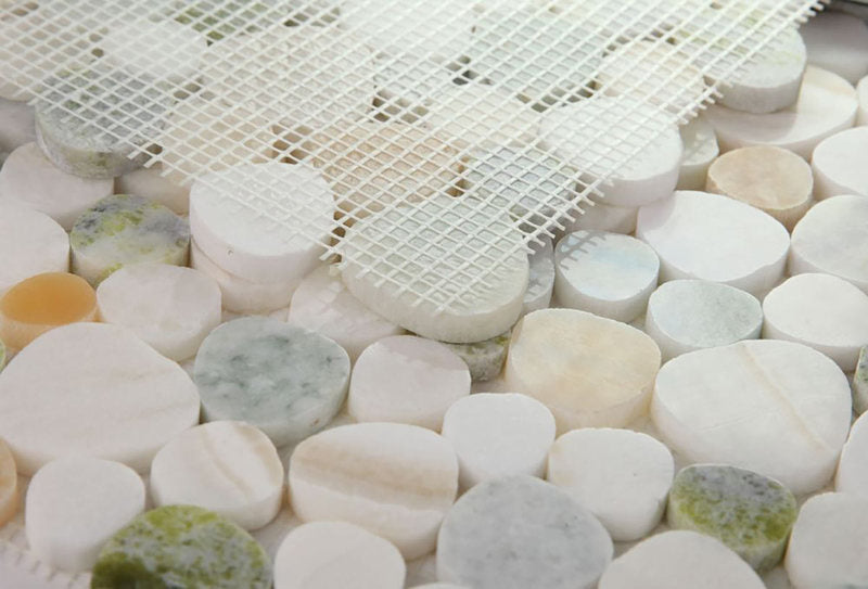Mosaics Marble Onyx Pebble look - Honey