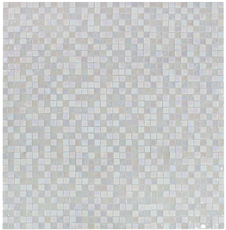 Mosaic Glass Tile Squares - Snow White