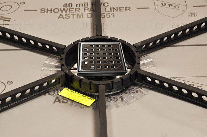 Serene Square Drain with Quick Pitch Bathtub Center Kit