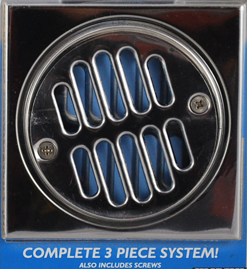 Drain Square 3 piece - Stainless Steel